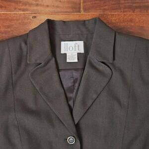 Ann Taylor Loft Dark Brown Blazer Jacket Women's Size 12 4 Button Notch Lapel